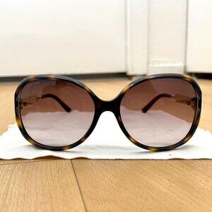Gucci Tortoise Brown Gold Sunglasses Brown Lens GG 0076S 003  / 60-16 130